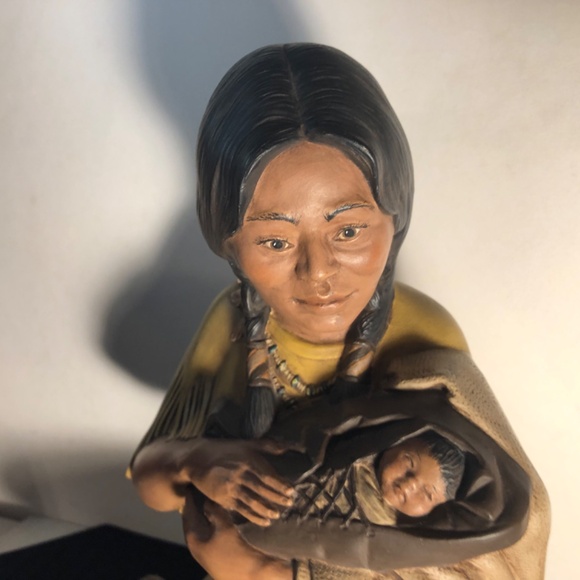 Vtg Byron Molds 10” 1979 Native American Woman & Infant Baby Figurine - Picture 16 of 16